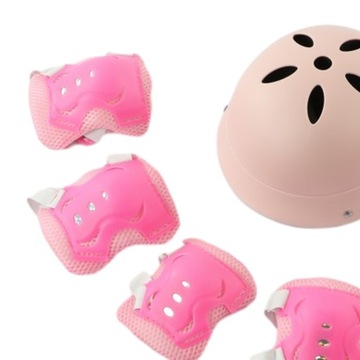 Kask dziecięcy Nałokietniki Ochraniacze nadgarstków Kask do deskorolki Outdoor różowy