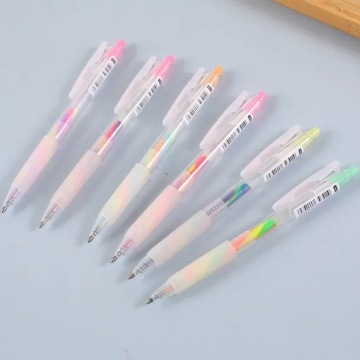 Сверкающие гелевые ручки 6 цветов, тонкие ручки с радужным градиентом для выделения