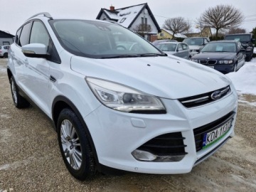 Ford Kuga II SUV 2.0 Duratorq TDCi 163KM 2013 Ford Kuga Sliczna biala Titanium 2.0 TDCI 163KM Naped 4x4 200tys km orygin, zdjęcie 11