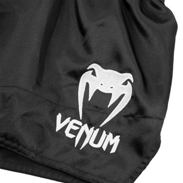 Шорты для тайского бокса VENUM CLASSIC XL ЧЕРНЫЕ/БЕЛЫЕ
