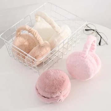 ЗИМНИЕ ПЛЮШЕВЫЕ ШУШКИ, РЕГУЛИРУЕМЫЕ, ТЕПЛЫЕ, БЕЛЫЕ