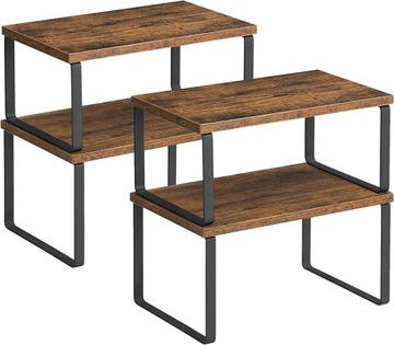 PÓŁKA KUCHENNA REGAŁ DREWNIANY WOLNOSTOJĄCY WSUWANY ORGANIZER LOFT 4szt