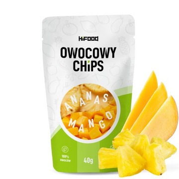 Ananas - Mango Owoce Liofilizowane OWOCOWY CHIPS 40g HiFOOD PRZEKĄSKA