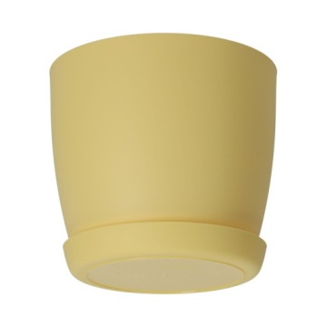 КРЫШКА НА ЦВЕТОЧНЫЙ ВАЗ, ЦВЕТОЧНЫЙ ВАЗ 14см, С ПОДСТАВКОЙ, ЖЕЛТЫЙ, ДЛЯ ГОСТИНОЙ