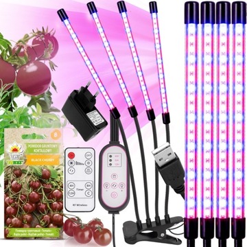 3 x LAMPA DO WZROSTU ROŚLIN 60 LED TIMER PILOT