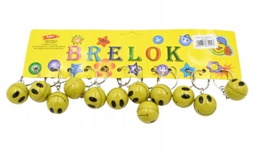 ŻÓŁTY BRELOK DO KLUCZY BUŹKA EMOJI ZESTAW 12SZT