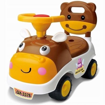 ДЕТСКАЯ АВТОКАТКА HIPCIO НА PUSH RIDER, КОРИЧНЕВАЯ, СИГНАЛ ДЛЯ ХРАНЕНИЯ, СПИНКА, 30 КГ