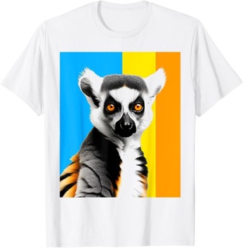 Koszulka z nadrukiem Lemur Animal Lover, L