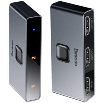 BASEUS DWUKIERUNKOWY SWITCH ROZDZIELACZ HDMI SPLITTER FULL HD 4K 30Hz
