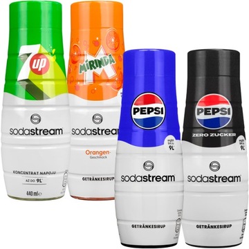 4x SYROP 7UP PEPSI MIRINDA PEPSI MAX SODASTREAM