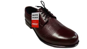 BARDZO SZEROKIE BUTY MESKIE TEGOSC 3 X H 39 BORDO