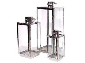 LAMPIONY ŚWIECZNIK STAL GLAMOUR CHROM XXL 56 42 30