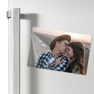 Магнит с фотографией БОЛЬШОЙ 15х10 см. подпись создателя свадьбы ко Дню святого Валентина.