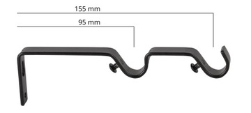 ДВОЙНОЙ КАРДИН ЧЕРНЫЙ 160 см / Ø 16 + 16 мм BOJANEK STUDIO LOFT MATT