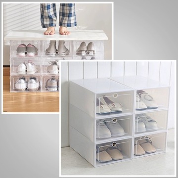 10 x КОРОБКА-ОРГАНИЗАТОР ДЛЯ ОБУВИ С ОТКРЫТКАМИ НАБОР КОРОБОК ДЛЯ ГАРДЕРОБА