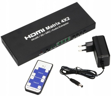 МАТРИЧНЫЙ ПЕРЕКЛЮЧАТЕЛЬ РАЗДЕЛИТЕЛЬ MATRIX HDMI 4x2 ULTRAHD 4K