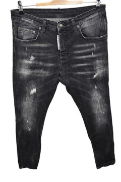 Dsquared2 spodnie męskie W33L32 rurki czarne 50