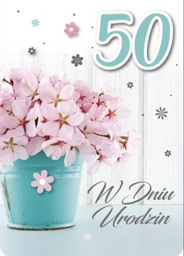 KARNET URODZINY 50 lat B6 z kopertą 12x17 cm ARMIN Style KARTKI KOLOROWE