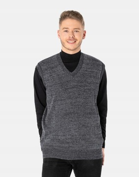 Sweter bez Rękawów Kamizelka Pulower 2989-01 r XXL