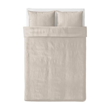IKEA ANGSLILJA pościel KOMPLET POŚCIELI 200x200 bawełna BEŻOWA