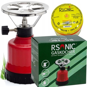 ZESTAW KUCHENKA GAZOWA TURYSTYCZNA PALNIK RSONIC 3808 + NABÓJ kartusz