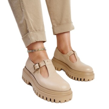 Beżowy Skóra naturalna Buty Półbuty Karino r.38