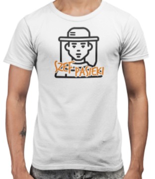 Prezent KOSZULKA SZEF PASIEKI biała pszczelarz M