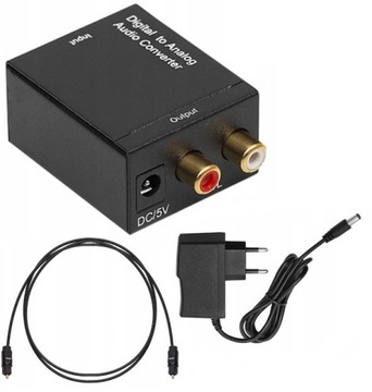 KONWERTER OPTYCZNY TOSLINK COAXIAL NA 2 CINCH RCA