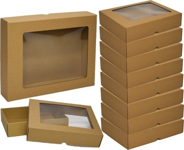 Pudełko z okienkiem karton GIFT 330x250x70mm 10 sztuk OPAKOWANIE NA PREZENT