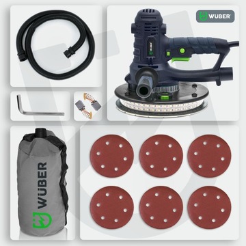 ШЛИФОВАЛЬНАЯ ШЛИФОВКА ДЛЯ ШТУКАТУРКИ, 180ММ, СЕТЕВАЯ, СО СВЕТОДИОДНОЙ ЛЕНТОЙ + 6 БУМАГ