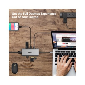 Концентратор USB-C 7 в 1 ACER METAL 3xUSB HDMI USB-C SD