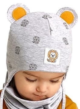 CZAPKA WIOSENNA CHŁOPIĘCA WIĄZANA r.48-50 cm 1-2L