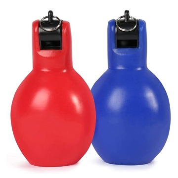 Lekki gwizdek do ręcznego wyciskania, czerwony i niebieski