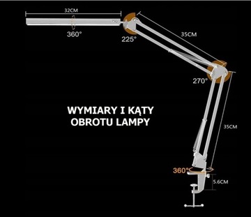 USB-ЛАМПА ДЛЯ ЧЕРТЕЖА/ШКОЛЬНАЯ LED 10ВТ + АДАПТЕР 2А - БЕЛАЯ