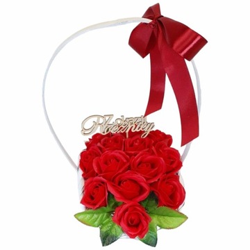 КРАСИВЫЙ букет-корзина с ароматными красными мыльными розами, идеальный подарок