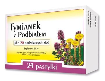Tymianek z podbiałem plus 20 ziół 24 pastylki do ssania