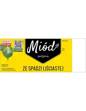 Etykieta naklejka na miód SPA 154x60mm z QR 100szt