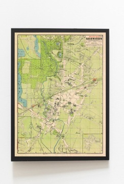 Stary plan OLSZTYN ALLENSTEIN 1940r. 125x90cm