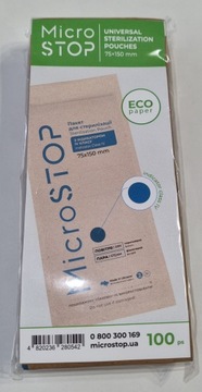 Torebri do sterylizac Mikrostop EKO 100szt. 75*150