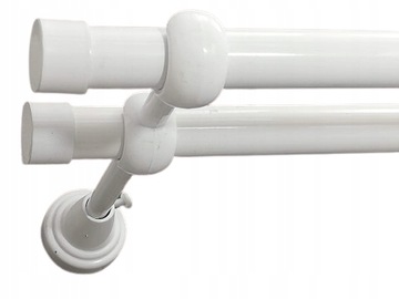 Двойной карниз, прямой, бесшумные колеса, диаметр 19 мм/300 см.