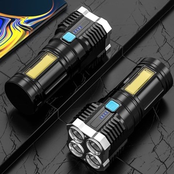 МОЩНЫЙ ФОНАРЬ НА 5 ЛАМП, БЕСПРОВОДНОЙ СВЕТОДИОДНЫЙ ПОИСК