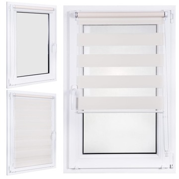 Roleta Rolety Dzień Noc wewnętrzna z prowadnicami na wymiar 58x215 cm