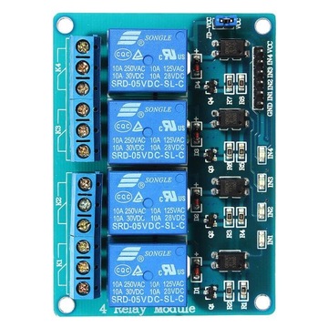 w-5V 4 Channel Relay Control Module with Optocoupler for Smart Home Control