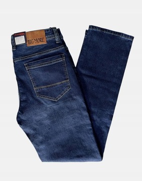 Spodnie Jeansowe Męskie Granatowe Texasy Dżinsy BIG MORE JEANS N27 W34 L32