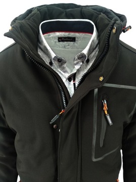 КУРТКА МУЖСКАЯ ЗИМНЯЯ СОФТШЕЛЛ ЧЕРНАЯ CAN734 XXXL