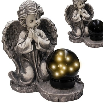 ZNICZ GIPSOWA FIGURKA NAGROBNA LAMPA SOLARNA LED