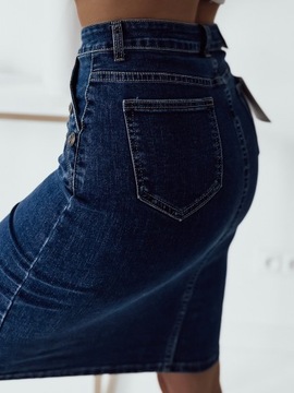 Джинсовая юбка миди с разрезом, завышенной талией S