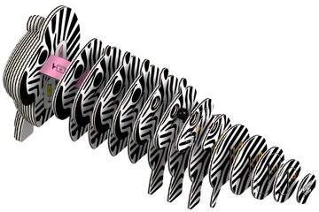 PASIASTA ZEBRA UKŁADANKA PUZZLE 3D ECO EUGY