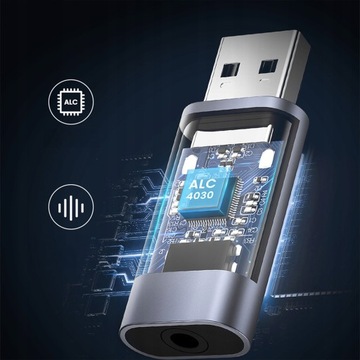 UGREEN ADAPTER AUDIO AUX PRZEJŚCIÓWKA Z USB-A 2.0 DO MINIJACK 3,5MM