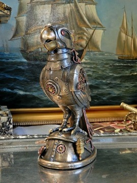 ПОПУГАЙ СТИМПАНК МРАМОРНАЯ ОСНОВА ПОДАРОК ​​VERONESE v